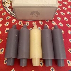 VTG I 1980 I Carolina Punch Candles I 4 Mauve & 1 White
